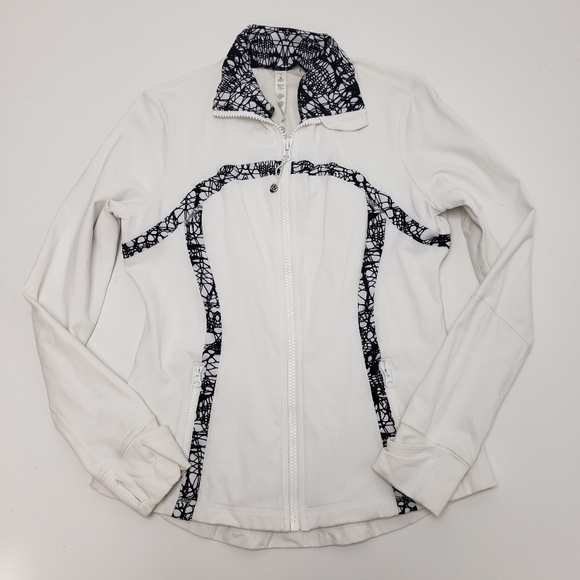 Lululemon Define Jacket Brushed White / White Black Glacier Lace Size 12 - Picture 12 of 16